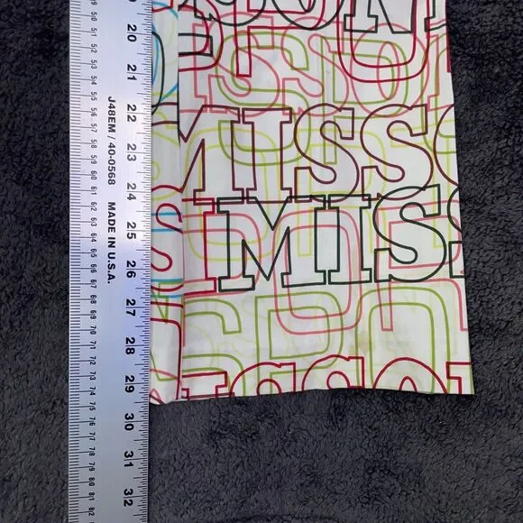 MISSONI Women’s Size 6 / 28 / 42 Logo Monogram Allover Print Bootcut Dress Pants